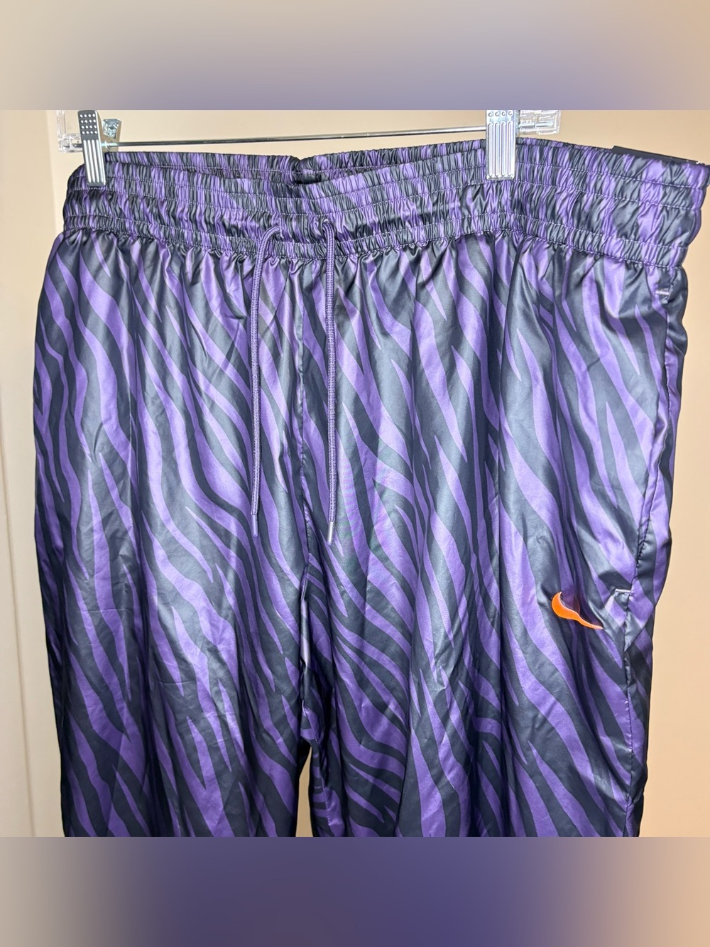 Nike NWT Purple and Black Zebra Print Loose Fit Track Jogging Pants Size XXL - Picture 6 of 11